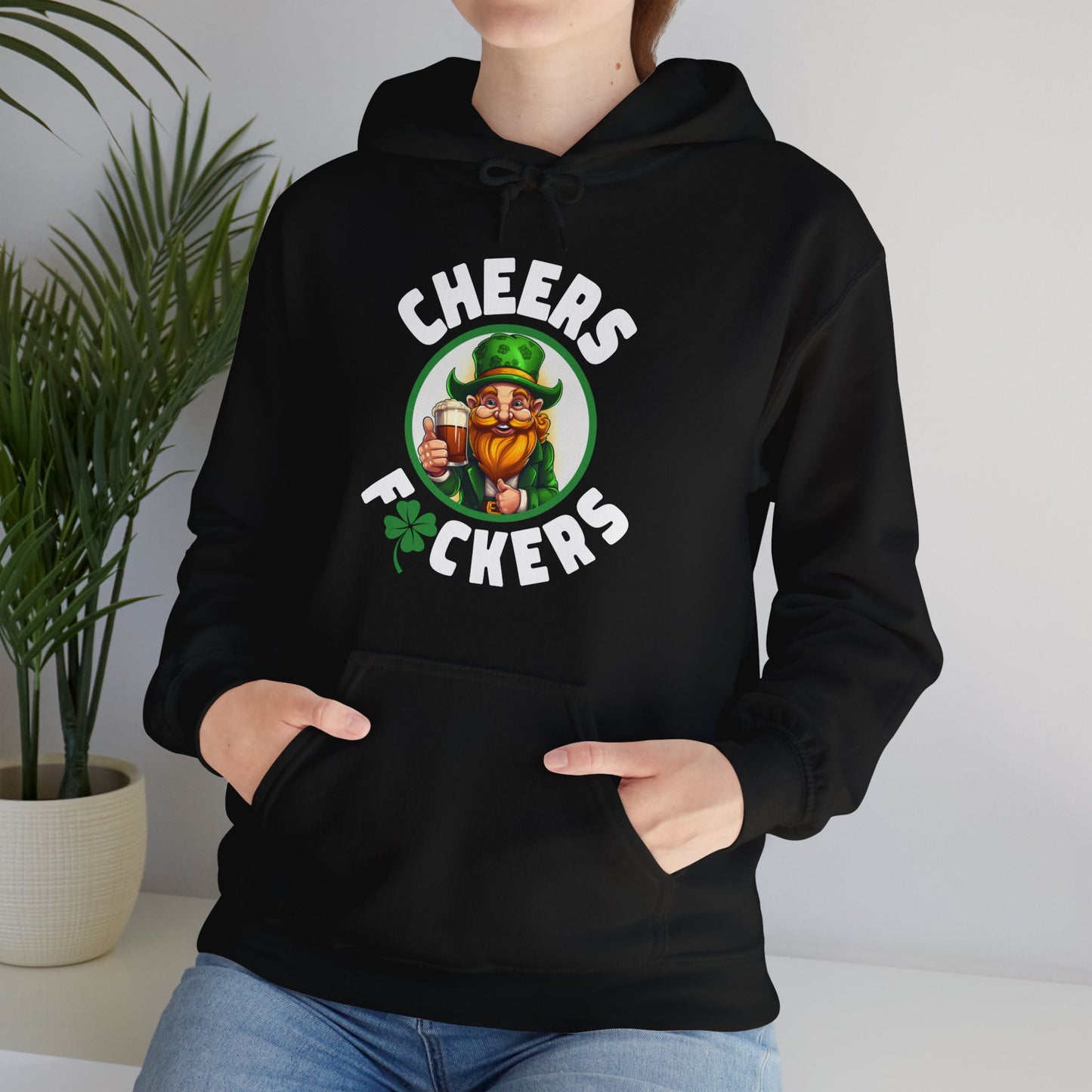 'Cheers Feckers!' Unisex Hooded Sweatshirt