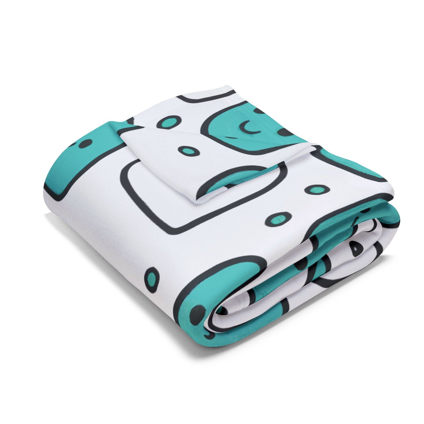Cozy Arctic Fleece Blanket - Mint and Candy Design