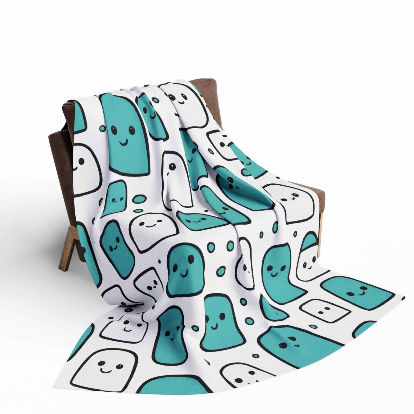 Cozy Arctic Fleece Blanket - Mint and Candy Design