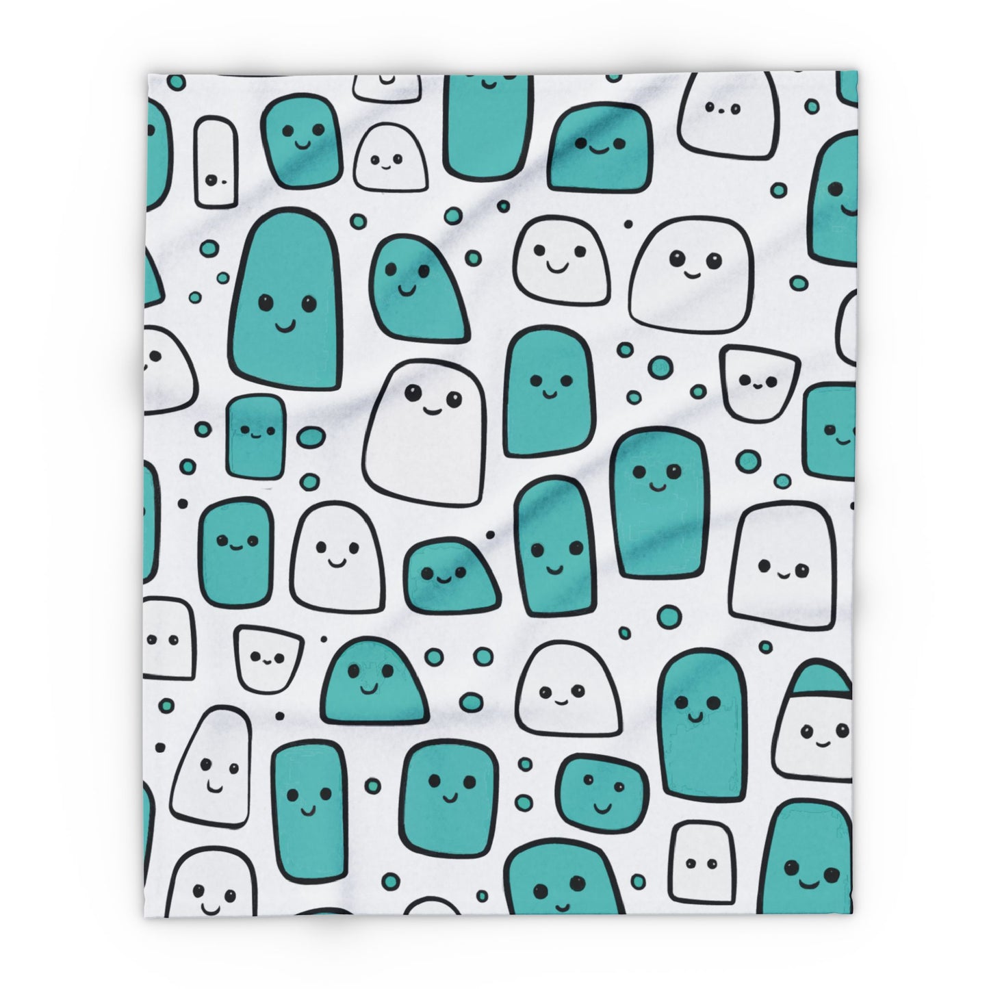 Cozy Arctic Fleece Blanket - Mint and Candy Design