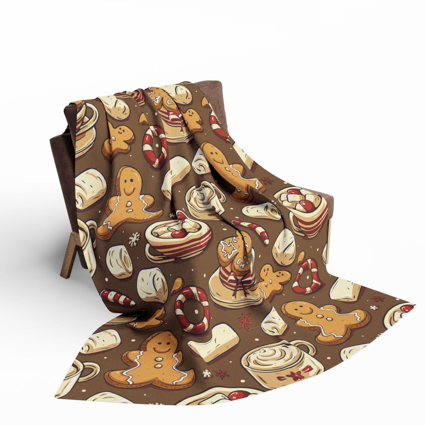 Arctic Fleece Blanket: Gingerbread N' Mushies